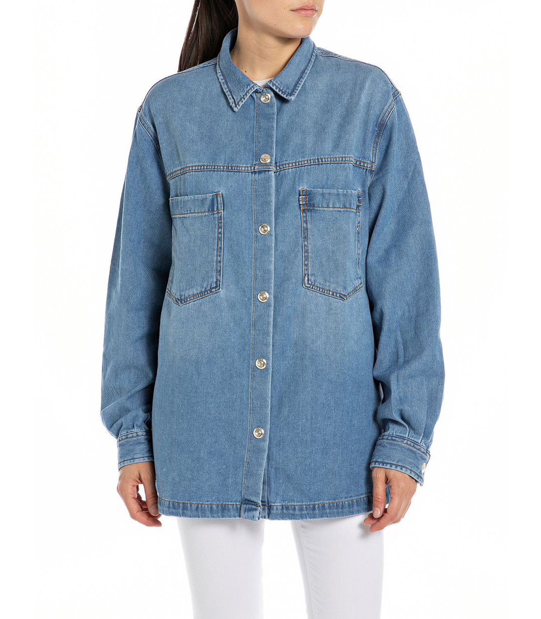 ブルーデニムオーバーシャツ 詳細画像 ミディアムブルー 3